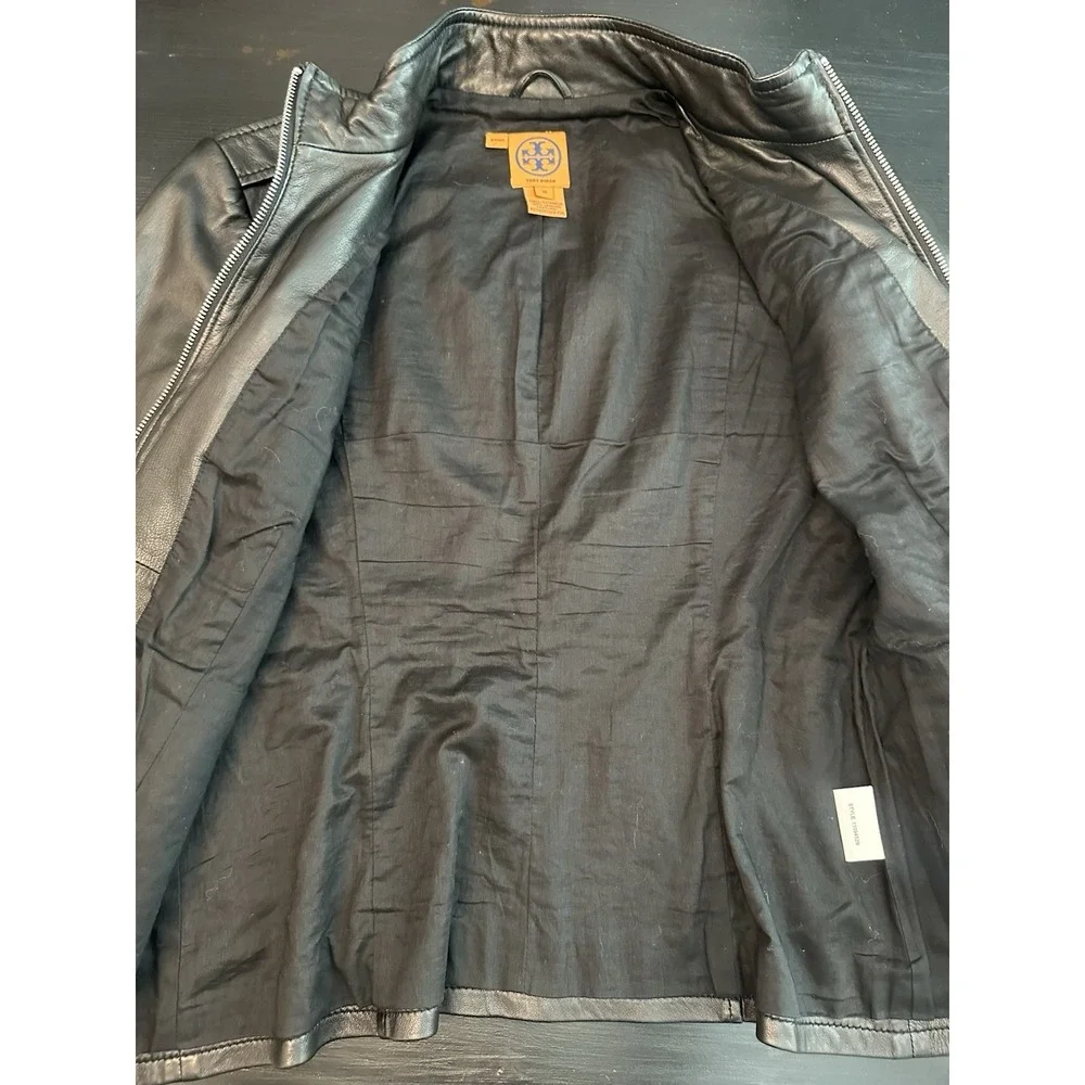 Tory Burch Black Leather Moto / Biker Jacket - Soft Leather‎ *Size 10 /Medium